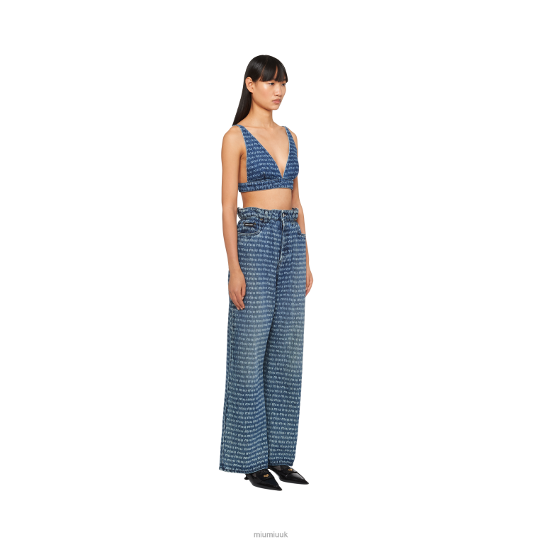 Ready To Wear Denim Pants Miu Miu XH28Z950 Navy