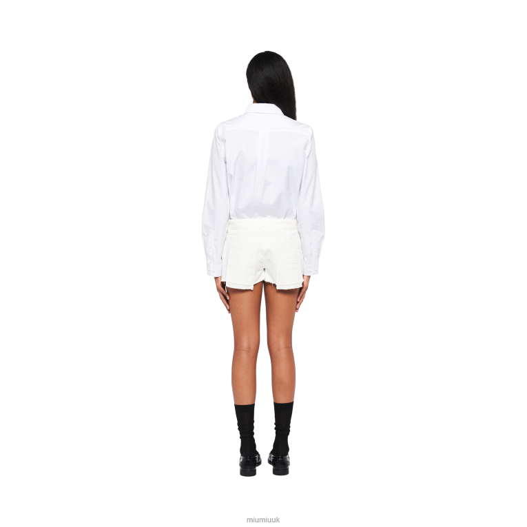 Ready To Wear Denim Shorts Miu Miu XH28Z1003 White