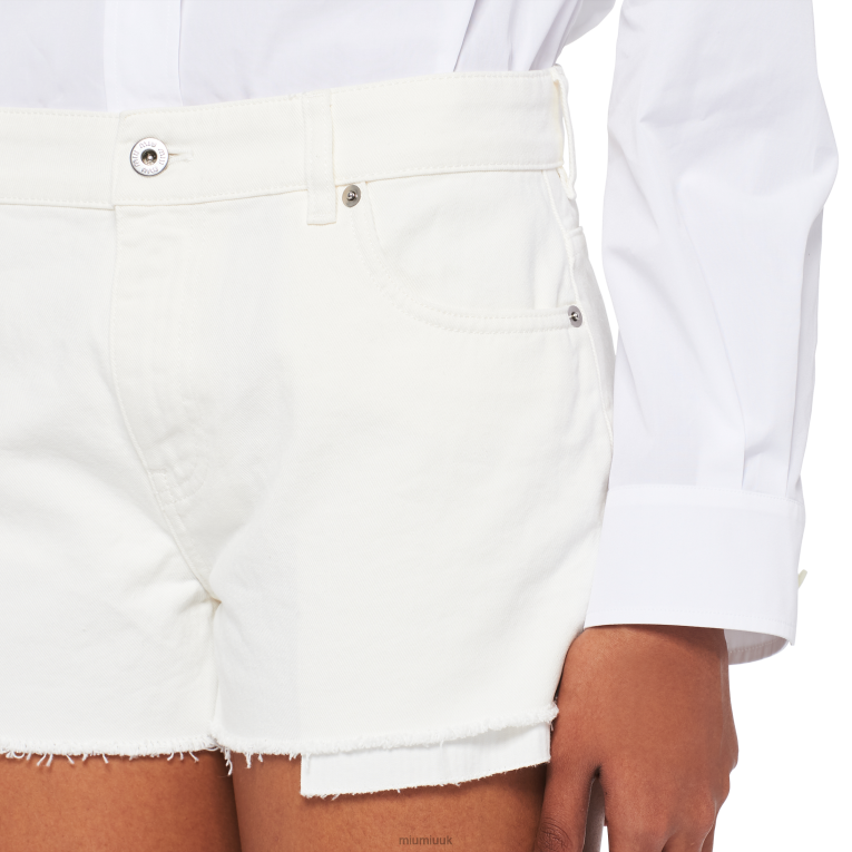 Ready To Wear Denim Shorts Miu Miu XH28Z1003 White