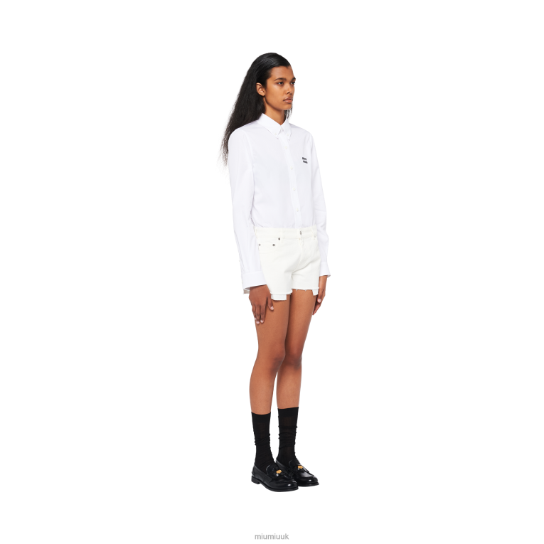 Ready To Wear Denim Shorts Miu Miu XH28Z1003 White