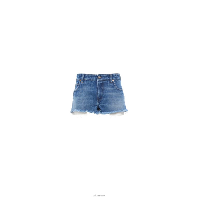 Ready To Wear Denim Shorts Miu Miu XH28Z1012 Navy