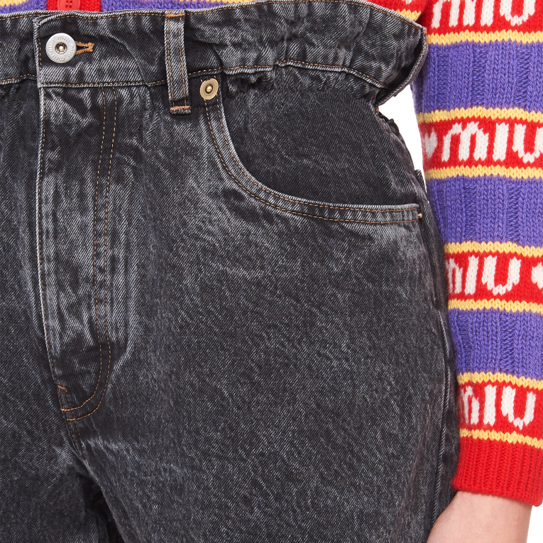 Ready To Wear Denim Shorts Miu Miu XH28Z1016 Black