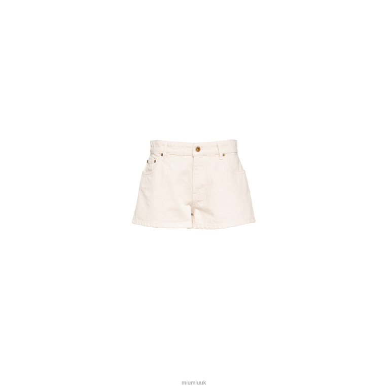Ready To Wear Denim Shorts Miu Miu XH28Z938 Ecru