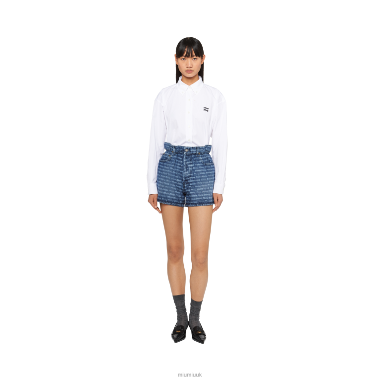 Ready To Wear Denim Shorts Miu Miu XH28Z948 Navy