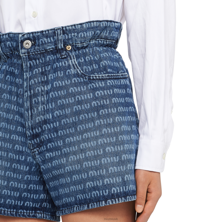 Ready To Wear Denim Shorts Miu Miu XH28Z948 Navy