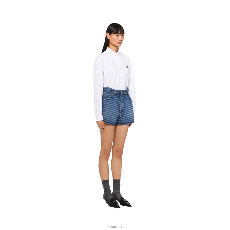 Ready To Wear Denim Shorts Miu Miu XH28Z948 Navy