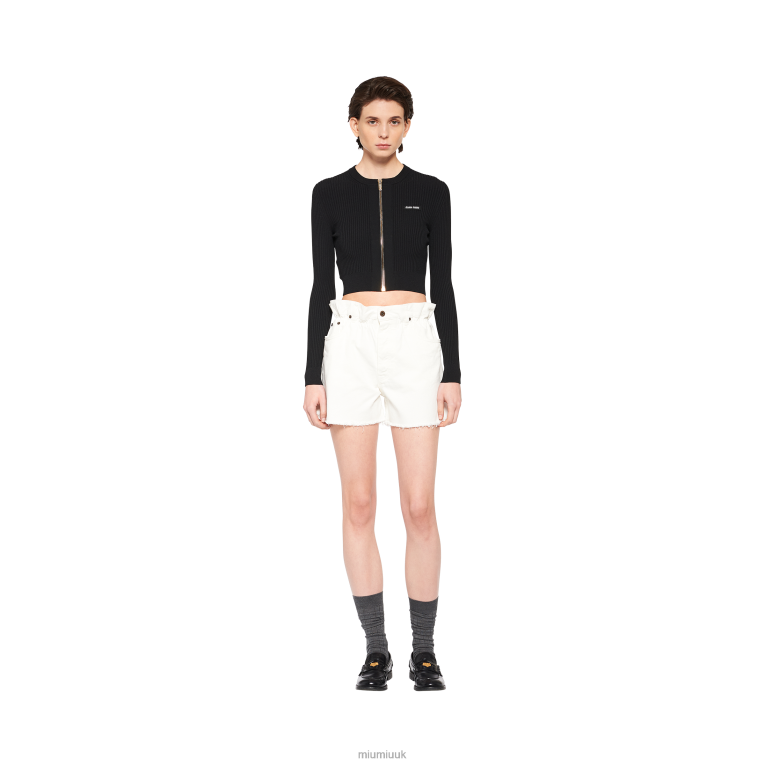 Ready To Wear Denim Shorts Miu Miu XH28Z960 White