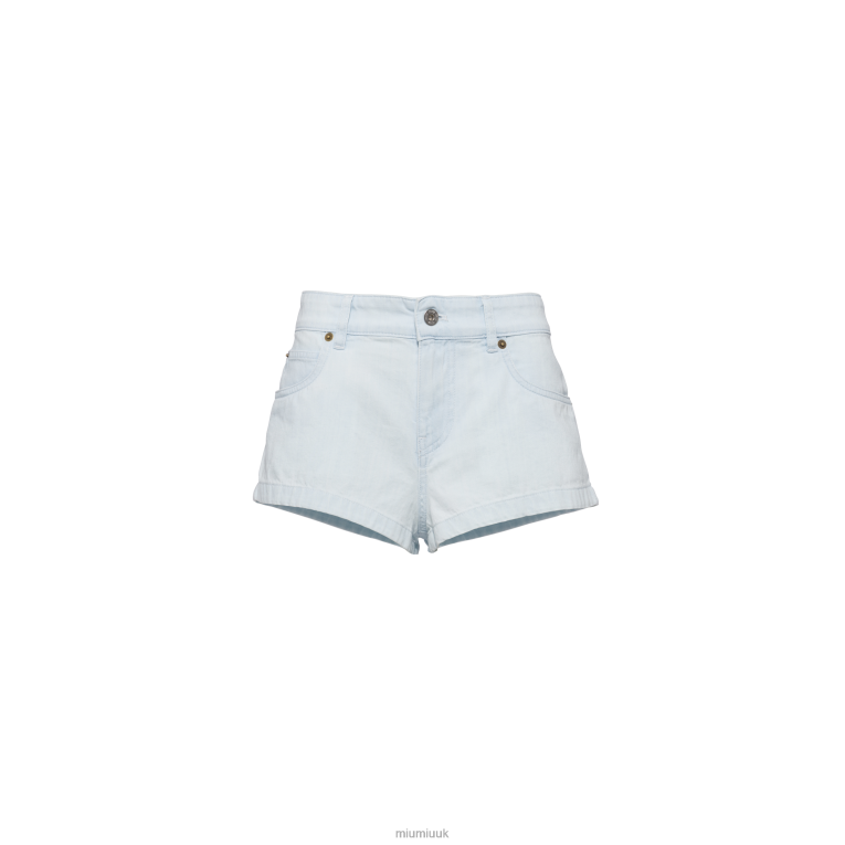 Ready To Wear Denim Shorts Miu Miu XH28Z965 Light Blue