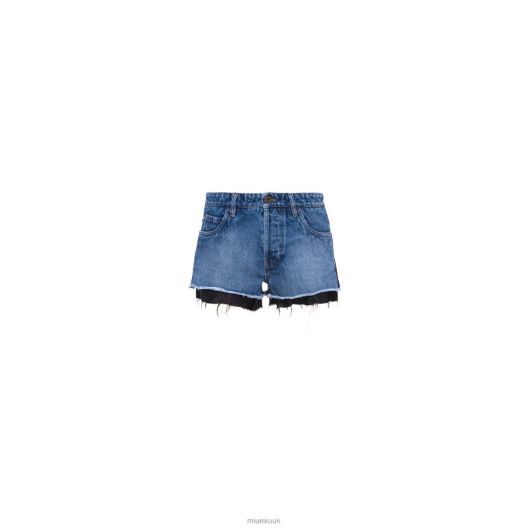Ready To Wear Denim Shorts Miu Miu XH28Z971 Navy