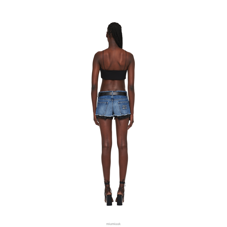 Ready To Wear Denim Shorts Miu Miu XH28Z971 Navy