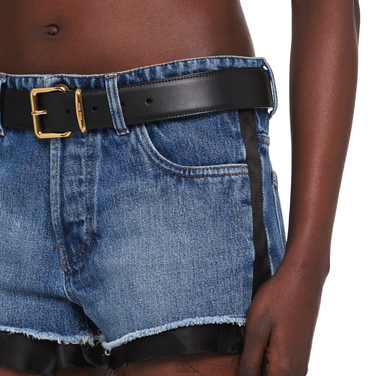 Ready To Wear Denim Shorts Miu Miu XH28Z971 Navy