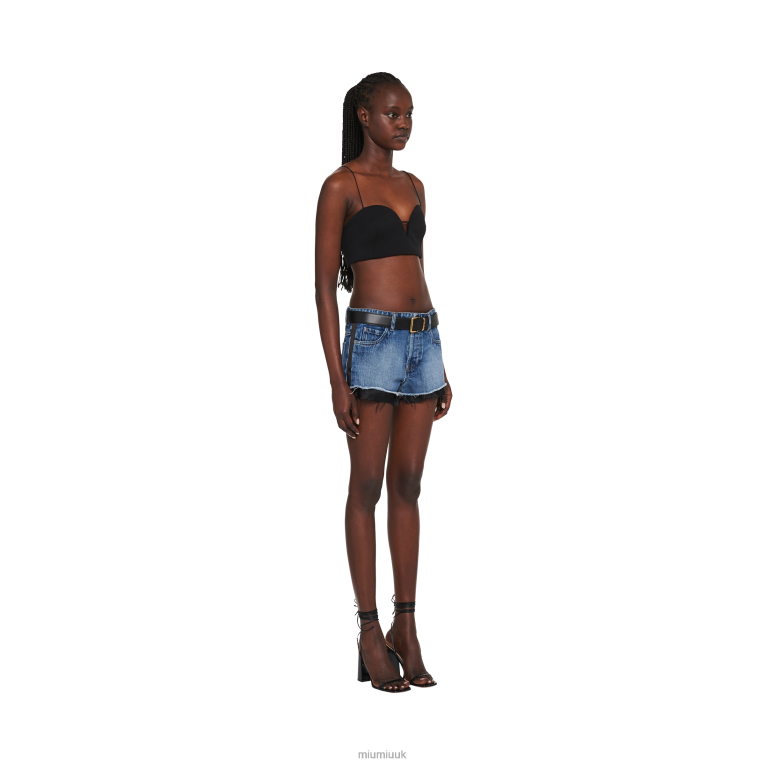 Ready To Wear Denim Shorts Miu Miu XH28Z971 Navy