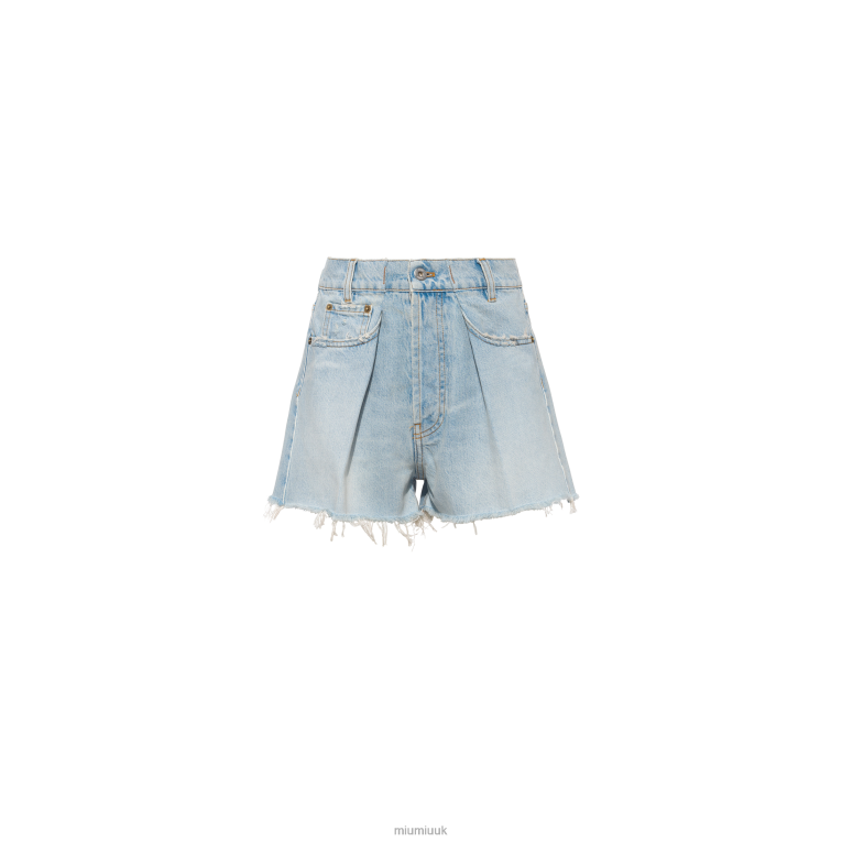 Ready To Wear Denim Shorts Miu Miu XH28Z996 Light Blue