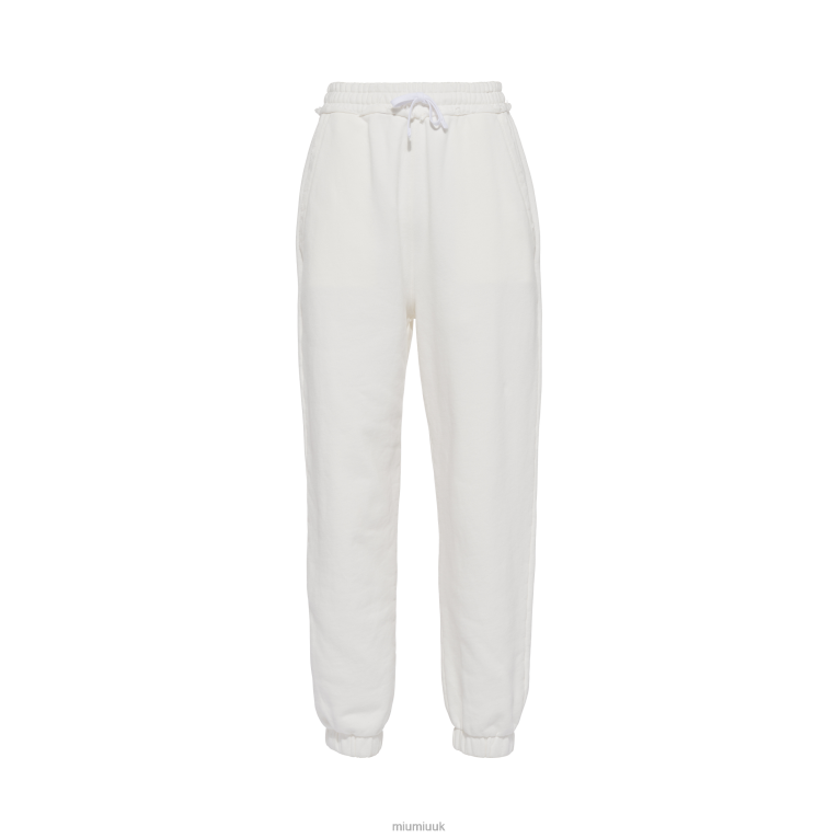 Ready To Wear Embroidered Cotton Pants Miu Miu XH28Z980 White
