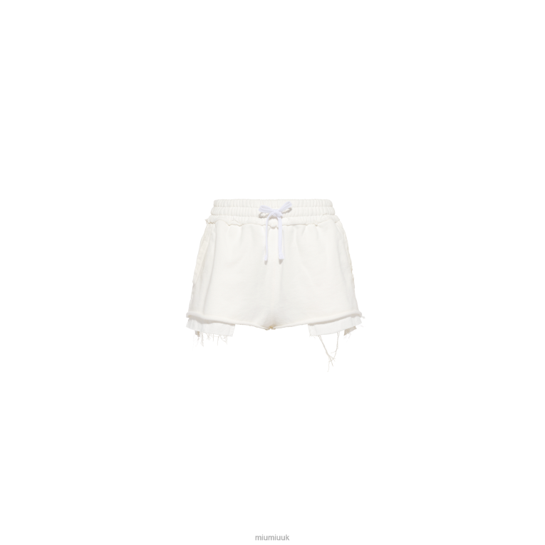 Ready To Wear Embroidered Cotton Shorts Miu Miu XH28Z981 White