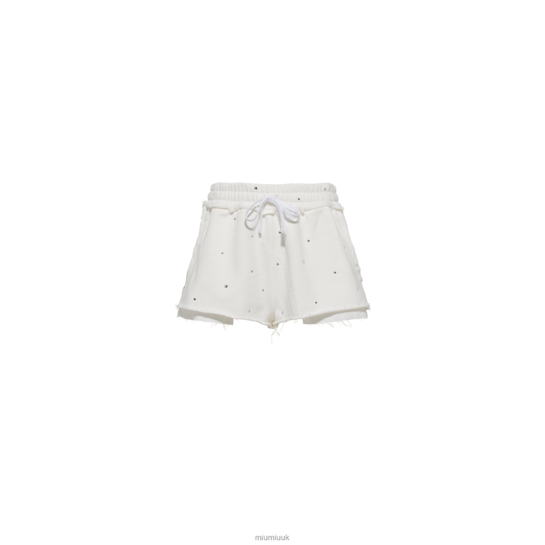 Ready To Wear Embroidered Cotton Shorts Miu Miu XH28Z982 White
