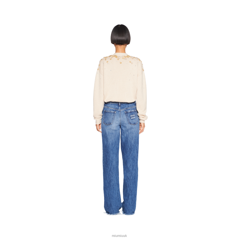 Ready To Wear Five-pocket Denim Jeans Miu Miu XH28Z1013 Navy