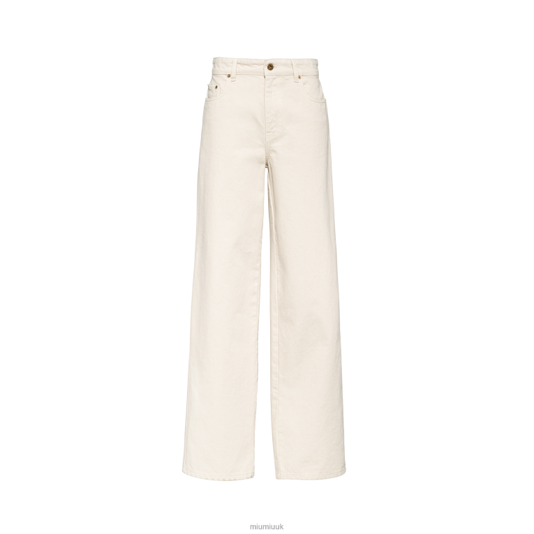 Ready To Wear Five-pocket Denim Jeans Miu Miu XH28Z935 Ecru