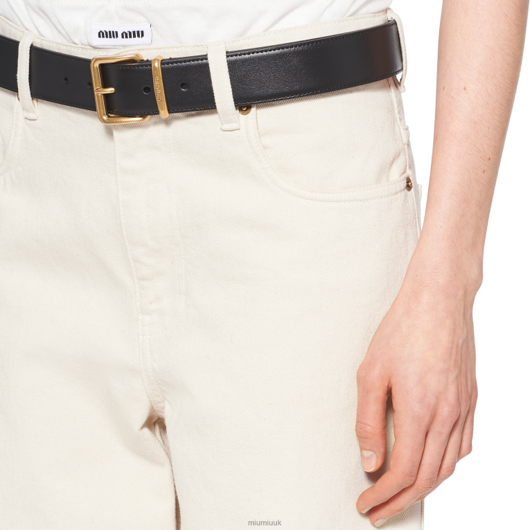 Ready To Wear Five-pocket Denim Jeans Miu Miu XH28Z935 Ecru