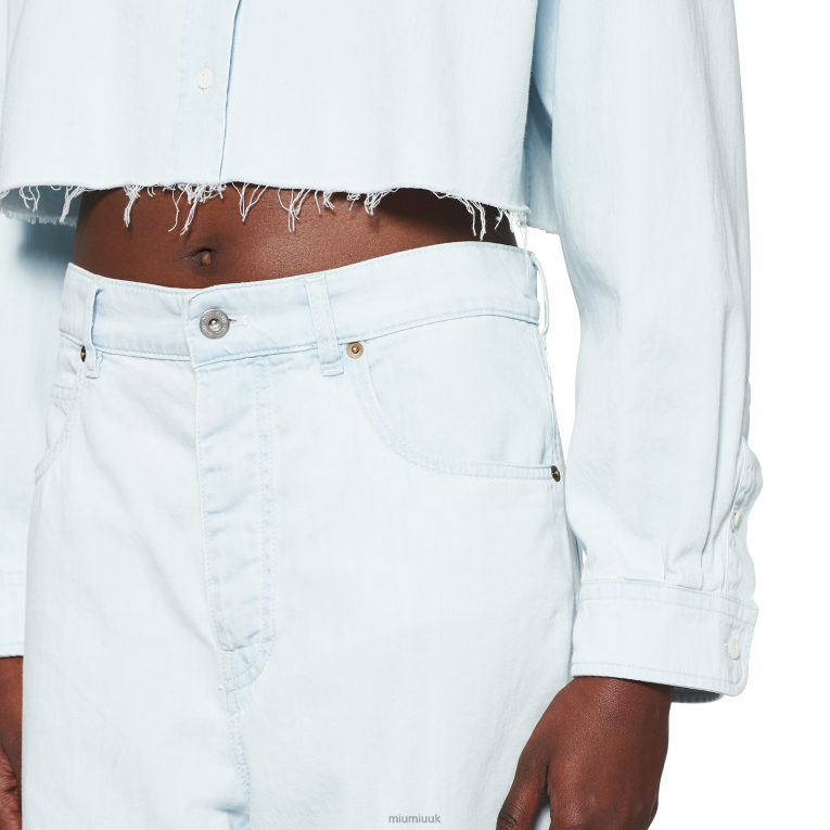 Ready To Wear Five-pocket Denim Jeans Miu Miu XH28Z964 Light Blue