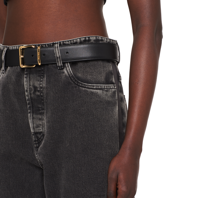 Ready To Wear Five-pocket Denim Jeans Miu Miu XH28Z972 Black