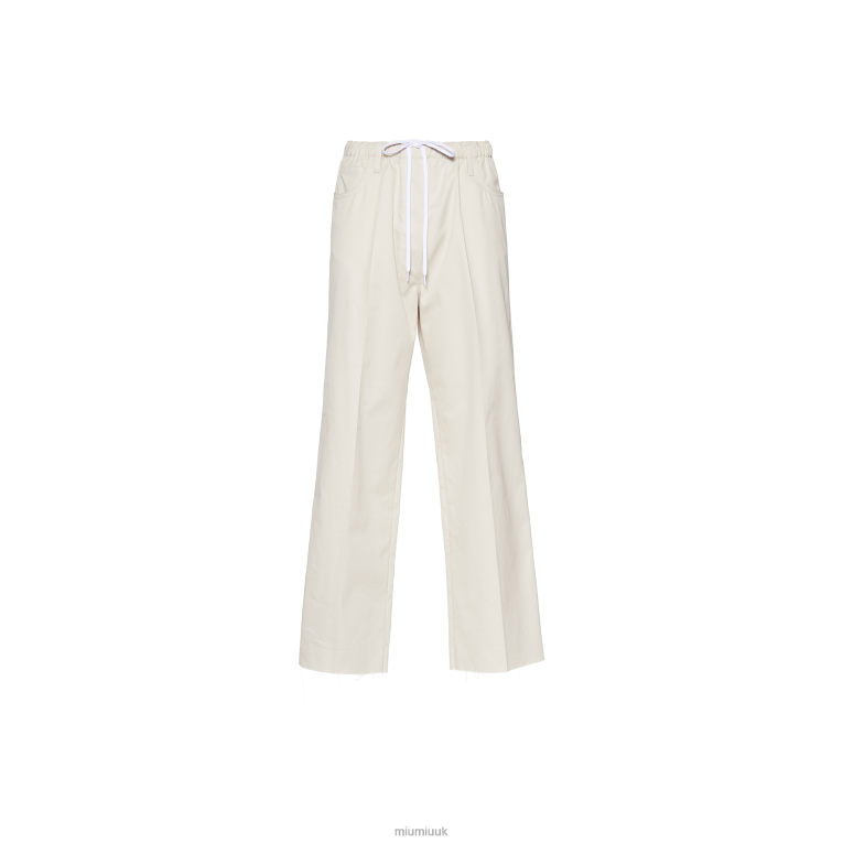 Ready To Wear Gabardine Pants Miu Miu XH28Z956 Limestone