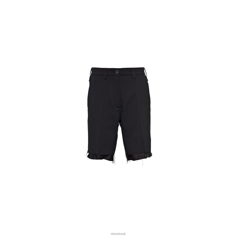 Ready To Wear Grain De Poudre Bermuda Shorts Miu Miu XH28Z977 Black