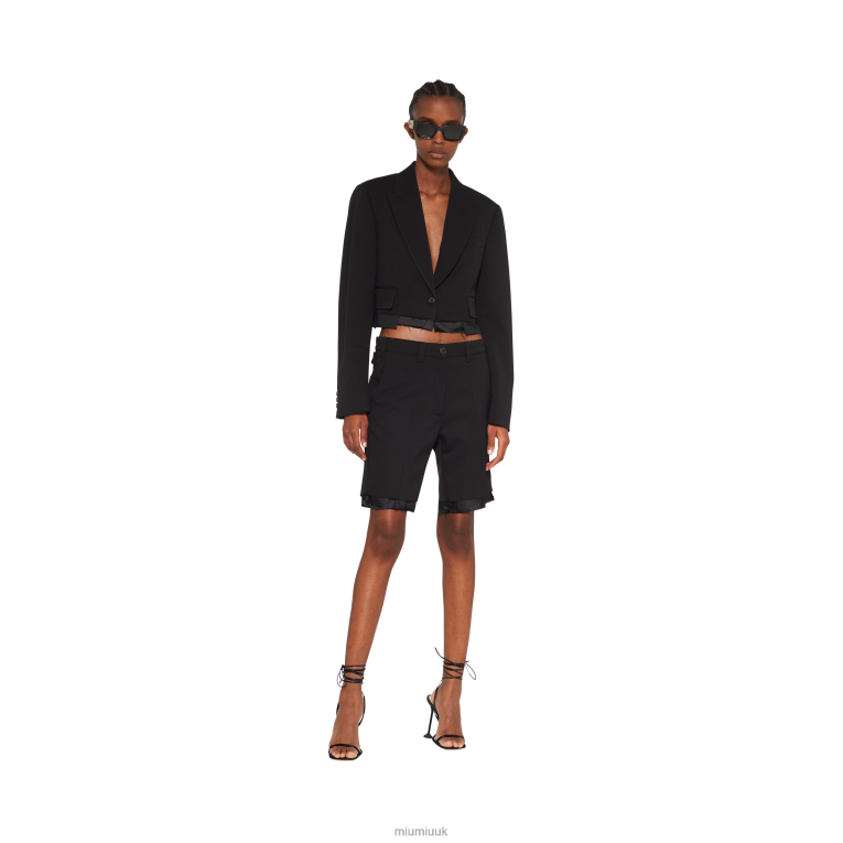 Ready To Wear Grain De Poudre Bermuda Shorts Miu Miu XH28Z977 Black