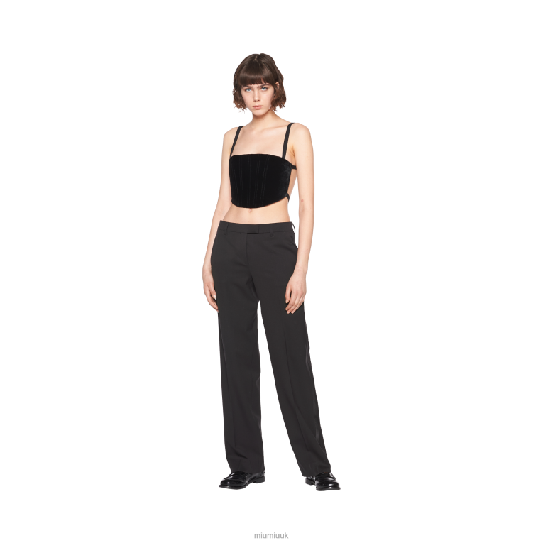 Ready To Wear Grain De Poudre Pants Miu Miu XH28Z1000 Black