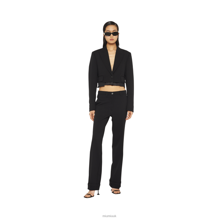 Ready To Wear Grain De Poudre Pants Miu Miu XH28Z975 Black