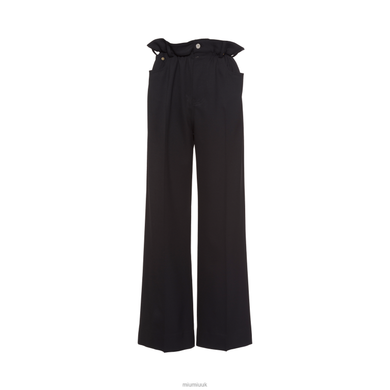 Ready To Wear Grain De Poudre Pants Miu Miu XH28Z999 Black