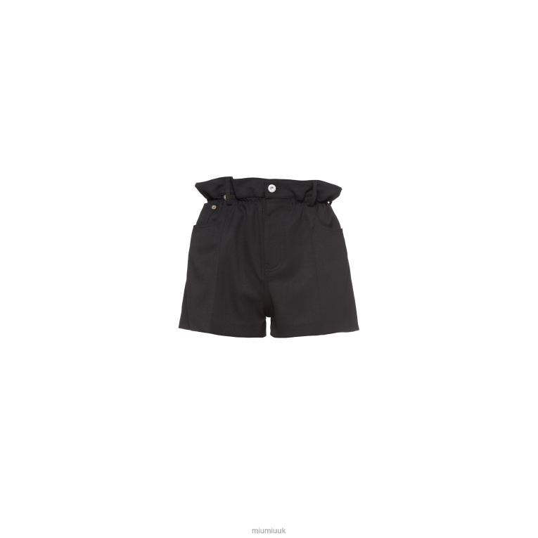 Ready To Wear Grain De Poudre Shorts Miu Miu XH28Z998 Black