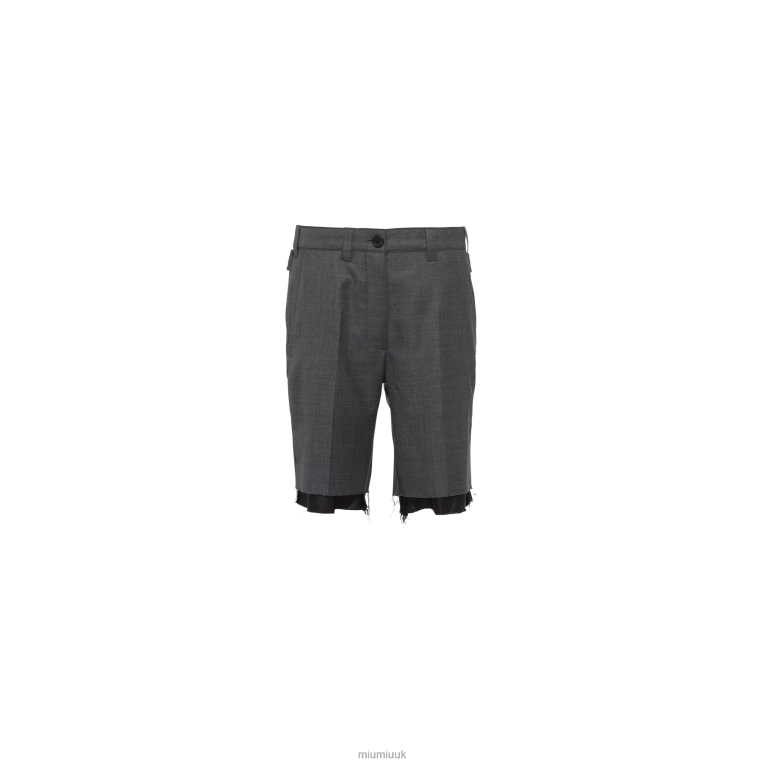 Ready To Wear Grisaille Bermuda Shorts Miu Miu XH28Z976 Slate Gray