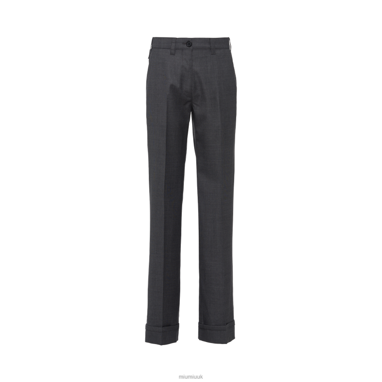 Ready To Wear Grisaille Pants Miu Miu XH28Z974 Slate Gray