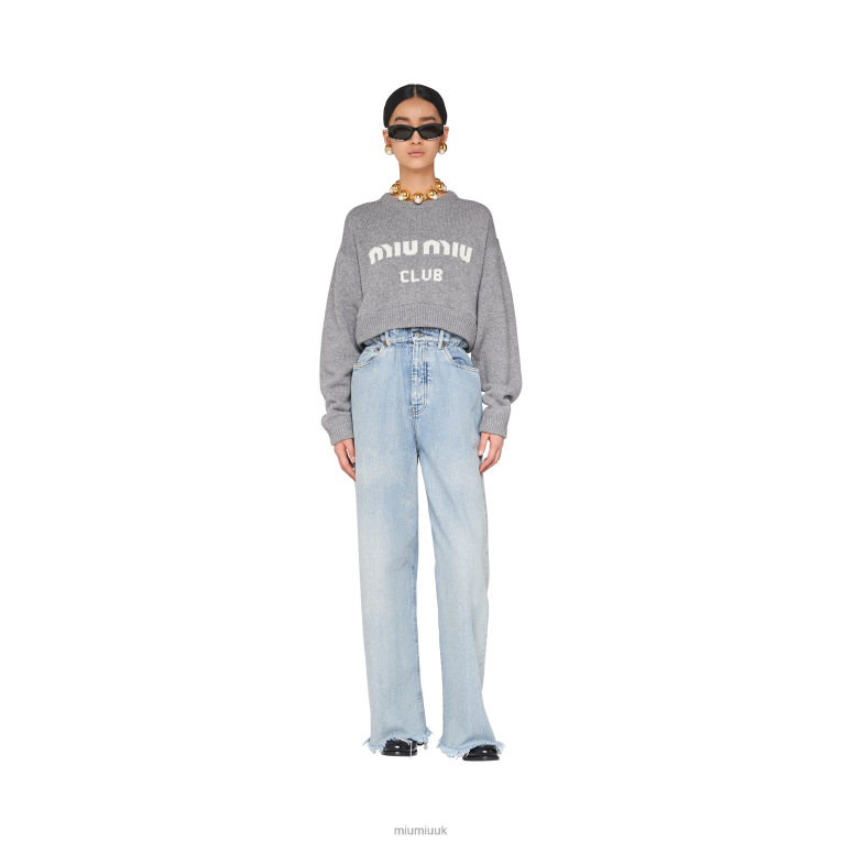 Ready To Wear Iconic Denim Jeans Miu Miu XH28Z1017 Sapphire Blue