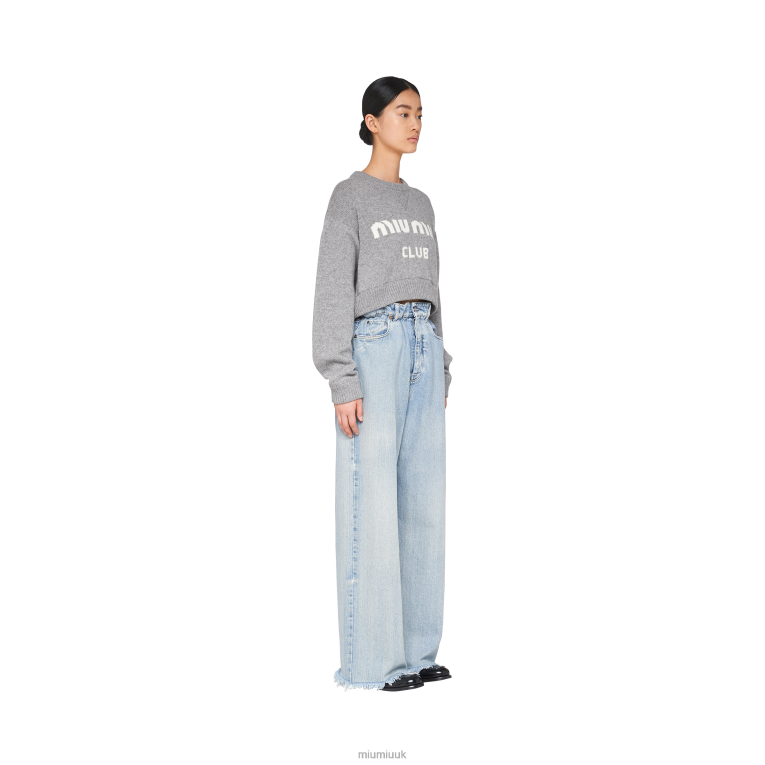 Ready To Wear Iconic Denim Jeans Miu Miu XH28Z1017 Sapphire Blue