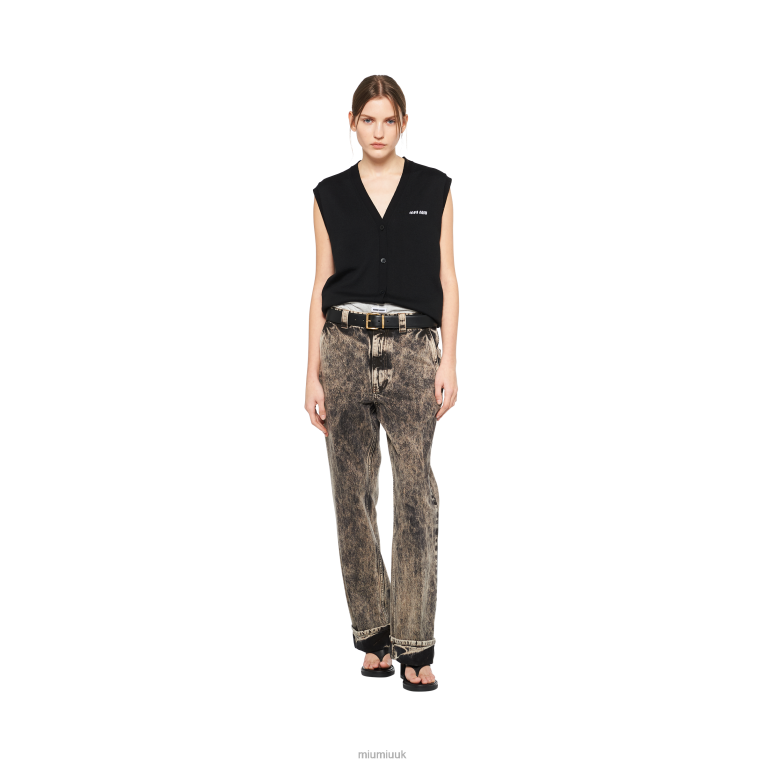 Ready To Wear Marbleized Denim Jeans Miu Miu XH28Z944 Black