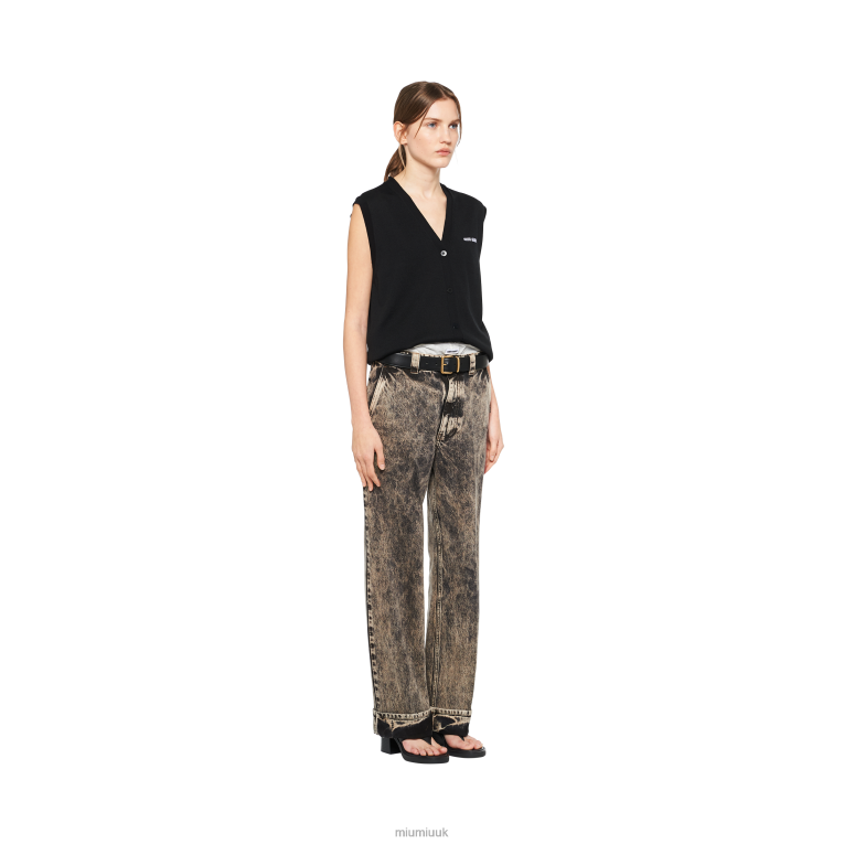 Ready To Wear Marbleized Denim Jeans Miu Miu XH28Z944 Black