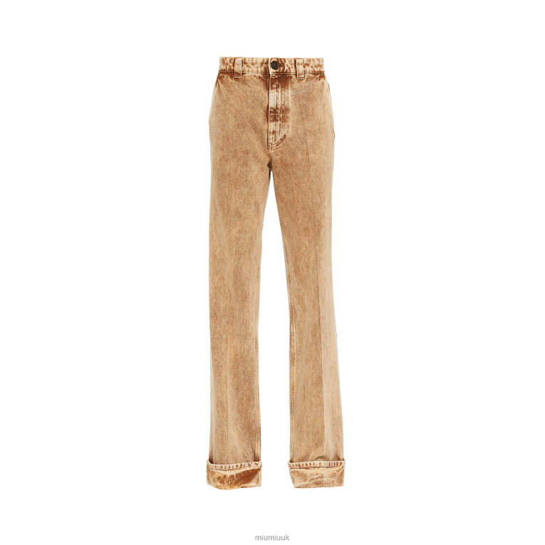 Ready To Wear Marbleized Denim Jeans Miu Miu XH28Z945 Cognac