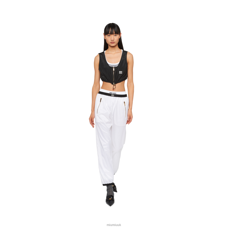Ready To Wear Technical Silk Joggers Miu Miu XH28Z955 White