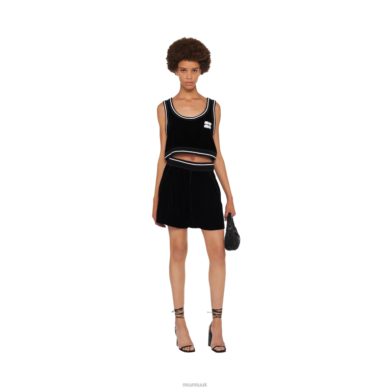 Ready To Wear Velvet Bermuda Shorts Miu Miu XH28Z987 Black