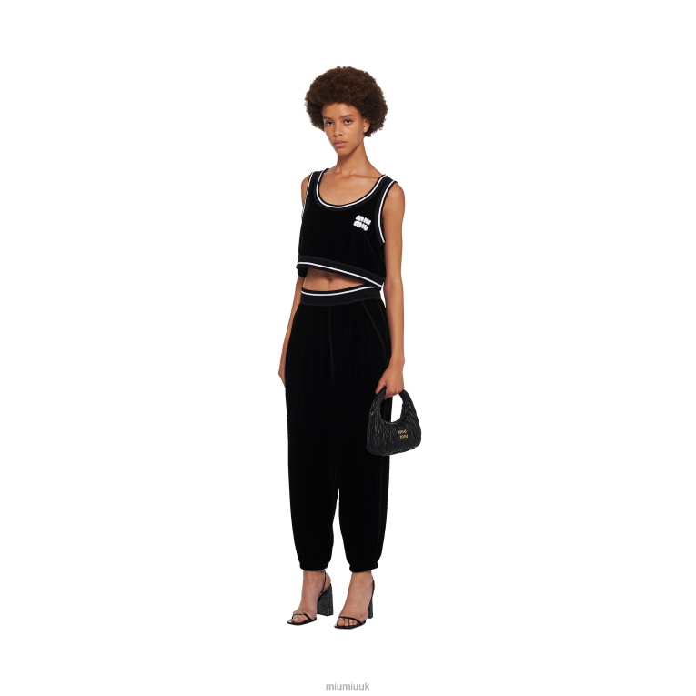 Ready To Wear Velvet Joggers Miu Miu XH28Z988 Black