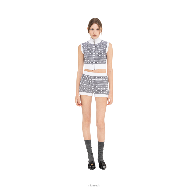 Ready To Wear Viscose Shorts Miu Miu XH28Z744 White/Black