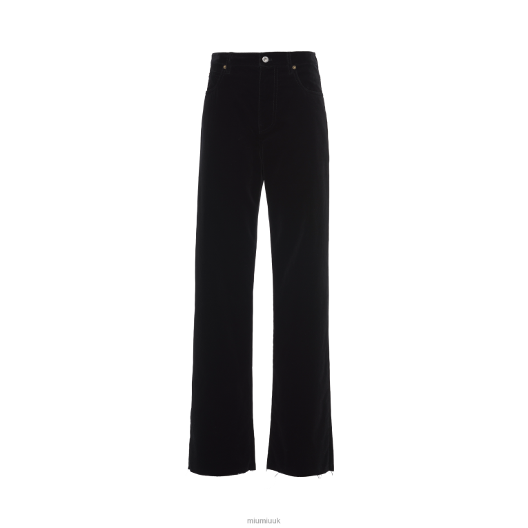 Ready To Wear Washed Velvet Pants Miu Miu XH28Z984 Black