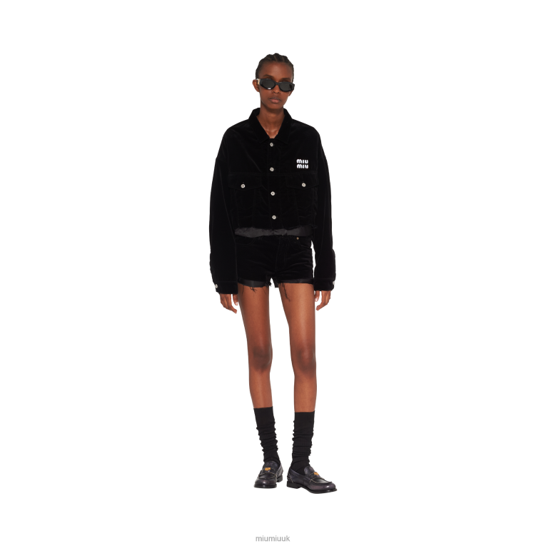 Ready To Wear Washed Velvet Shorts Miu Miu XH28Z985 Black