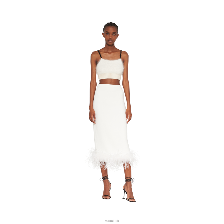 Ready To Wear Angora And Silk Crop Top Miu Miu XH28Z628 White
