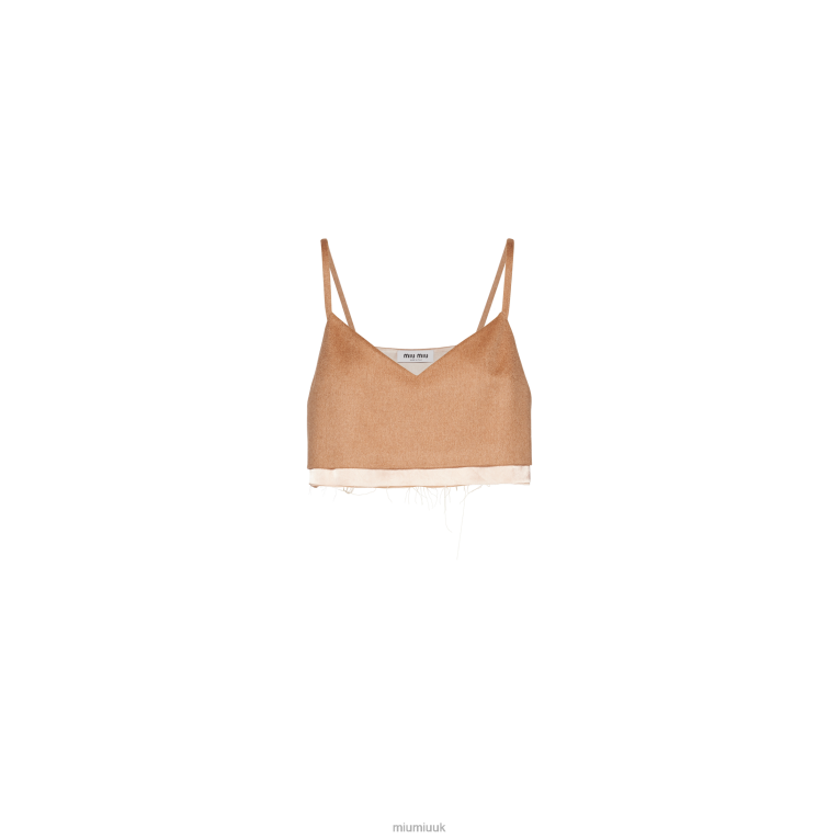Ready To Wear Camel Top Miu Miu XH28Z592 Camel Brown