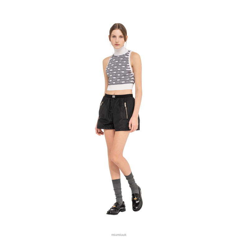 Ready To Wear Cashmere And Silk Turtleneck Top Miu Miu XH28Z596 White/Black