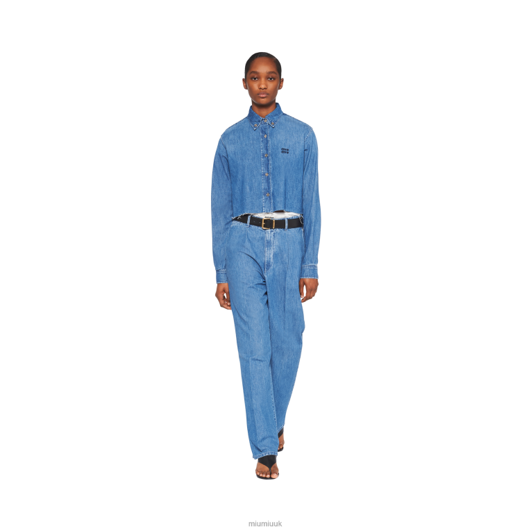 Ready To Wear Chambray Shirt Miu Miu XH28Z584 Sapphire Blue