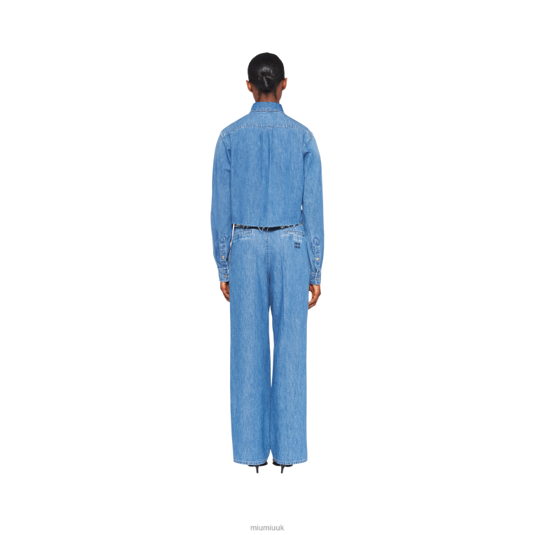 Ready To Wear Chambray Shirt Miu Miu XH28Z584 Sapphire Blue